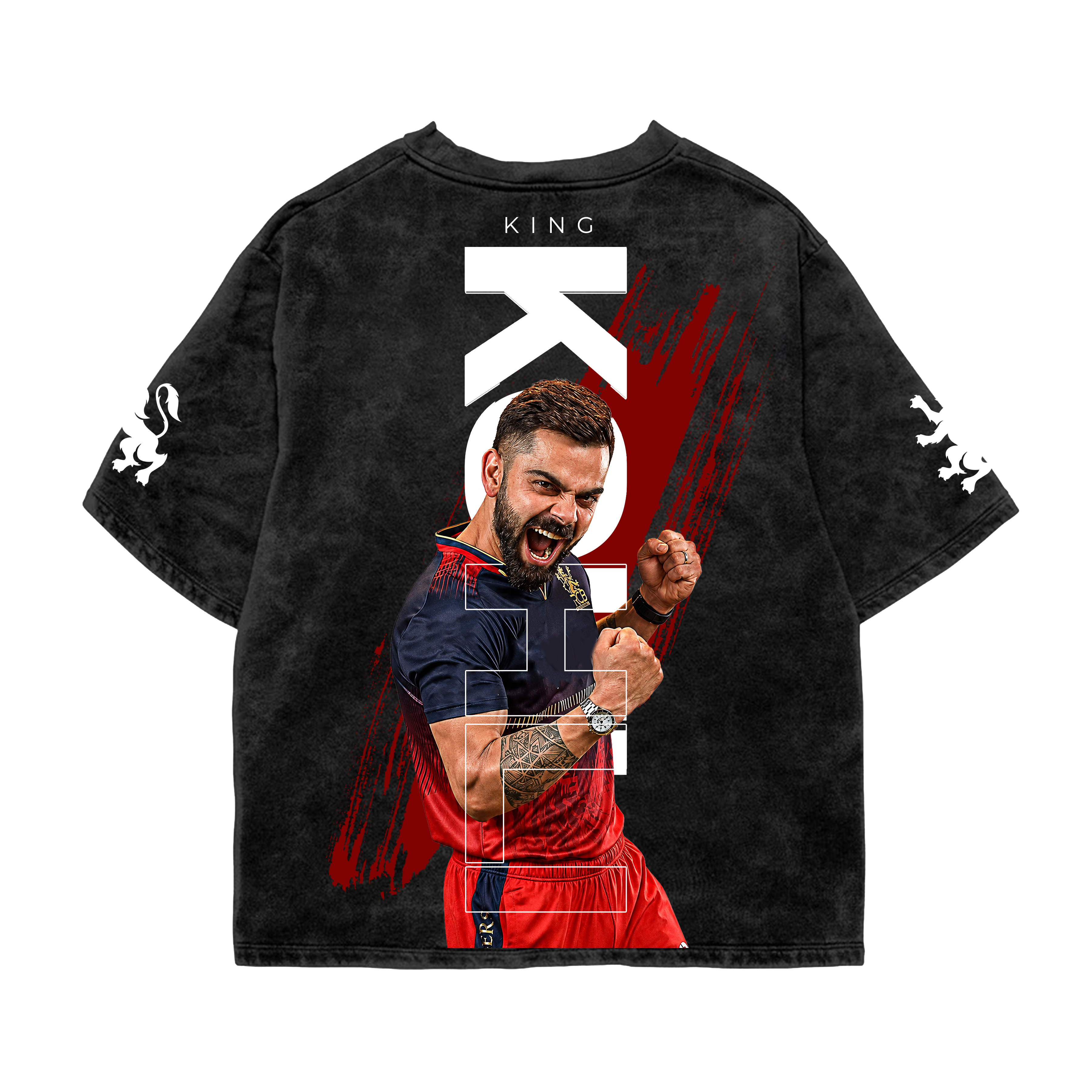 RCB King Acid Wash Oversized Tee