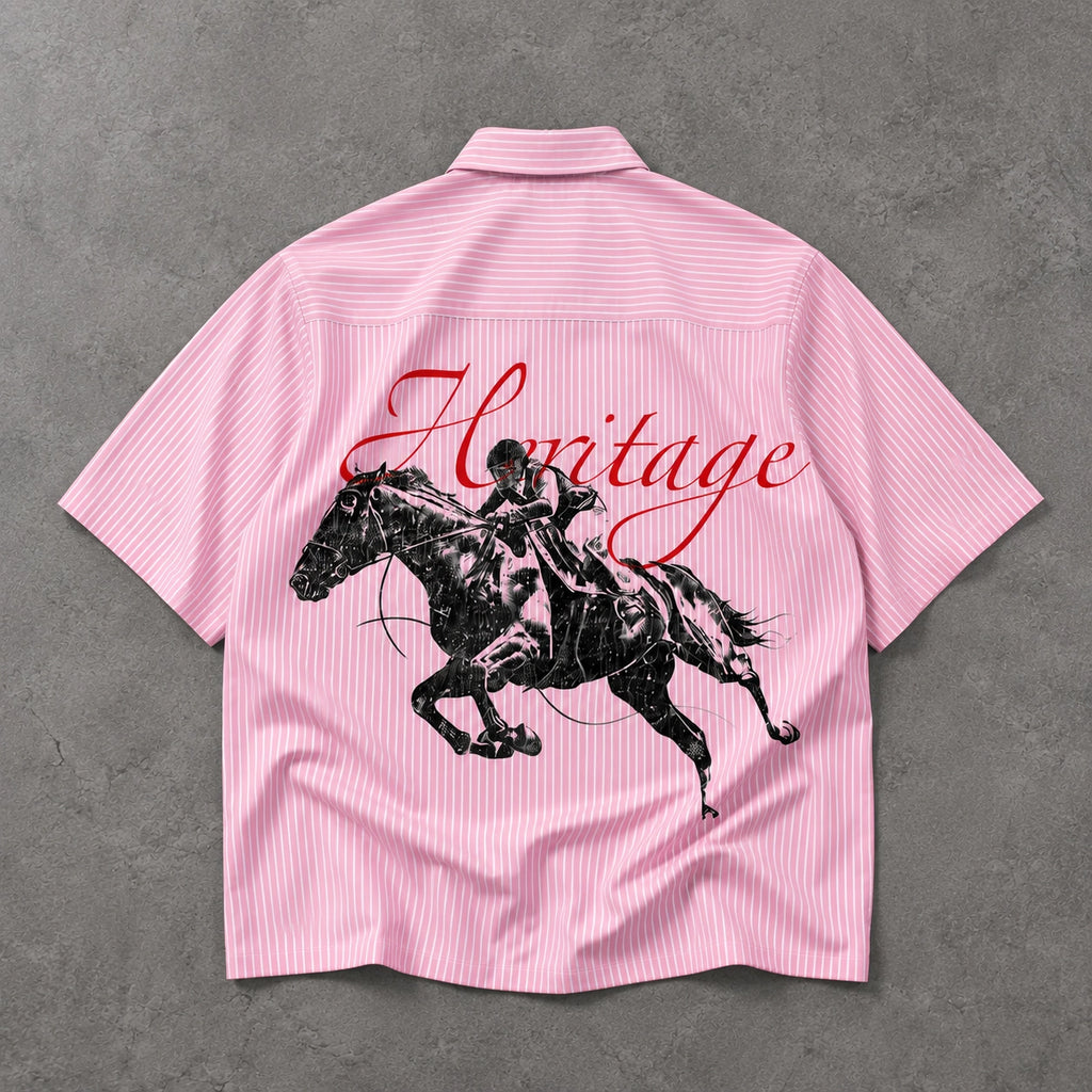 Heritage Pink Stripe Boxy Fit Shirt