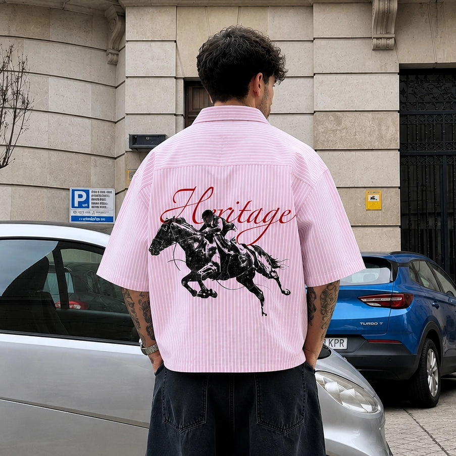 Heritage Pink Stripe Boxy Fit Shirt