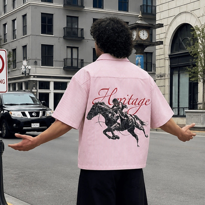 Heritage Pink Stripe Boxy Fit Shirt