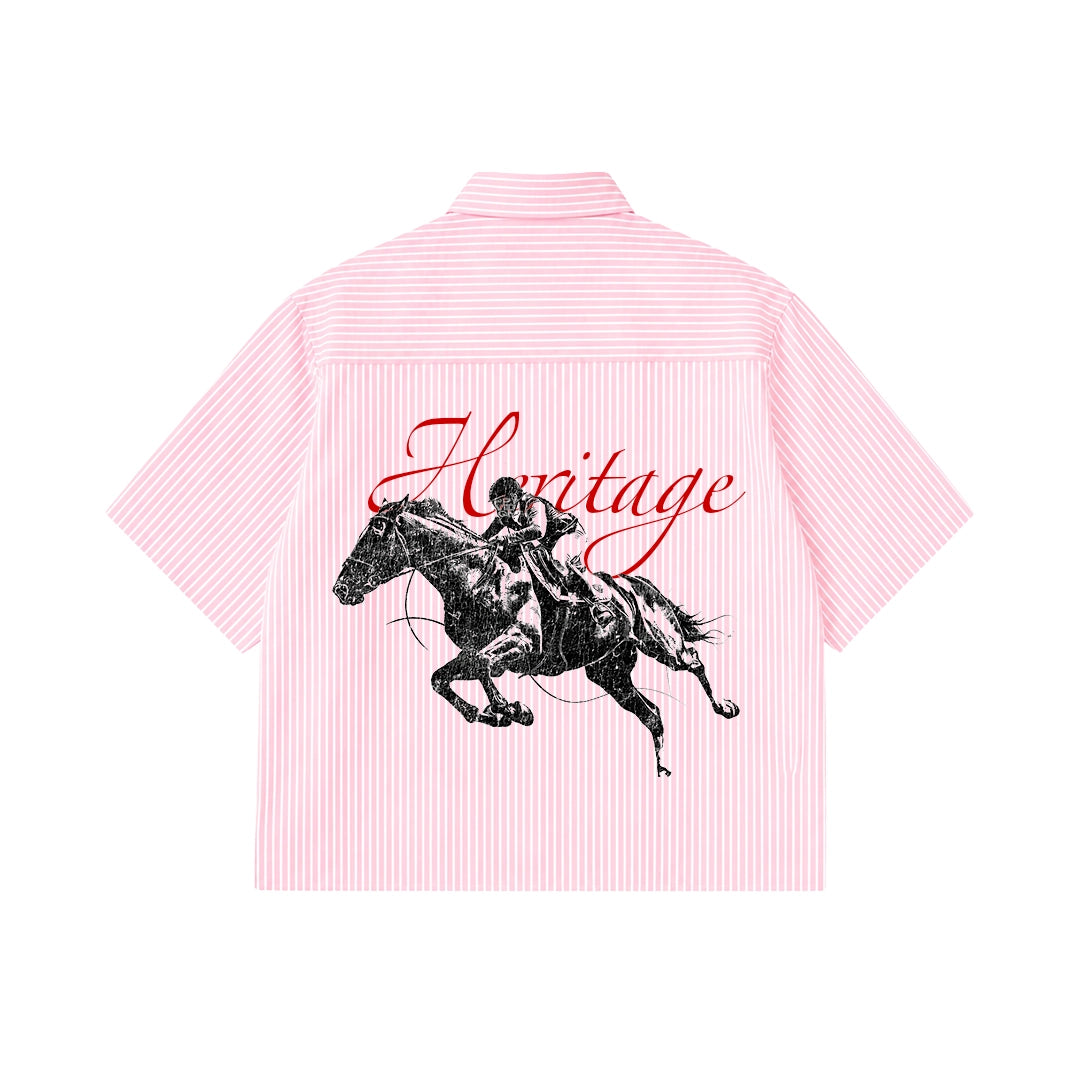 Heritage Pink Stripe Boxy Fit Shirt