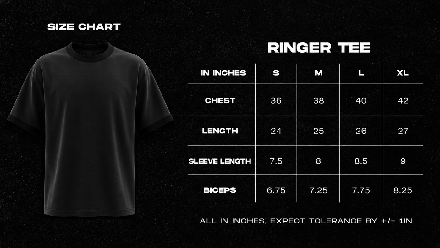 Selectively Extrovert ringer tee size chart
