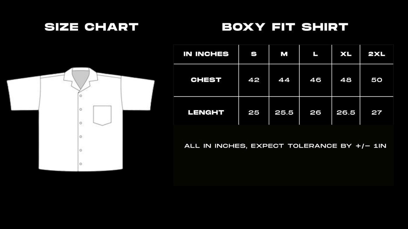 I'm too cold for you Boxy oxford striped shirt size chart