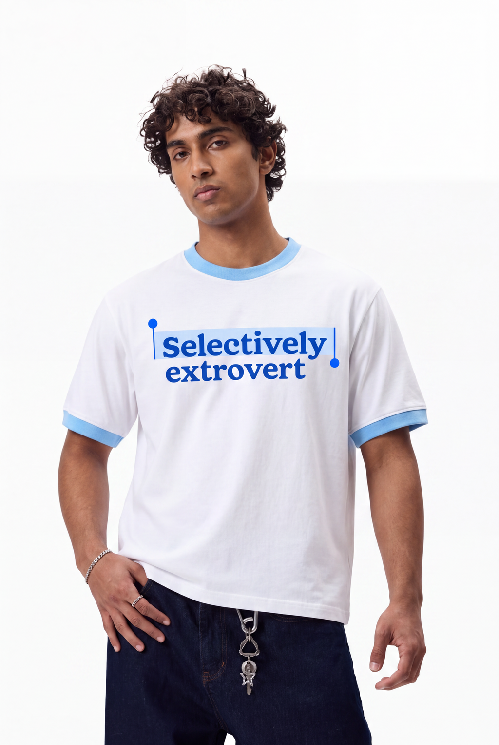 Selectively Extrovert ringer tee