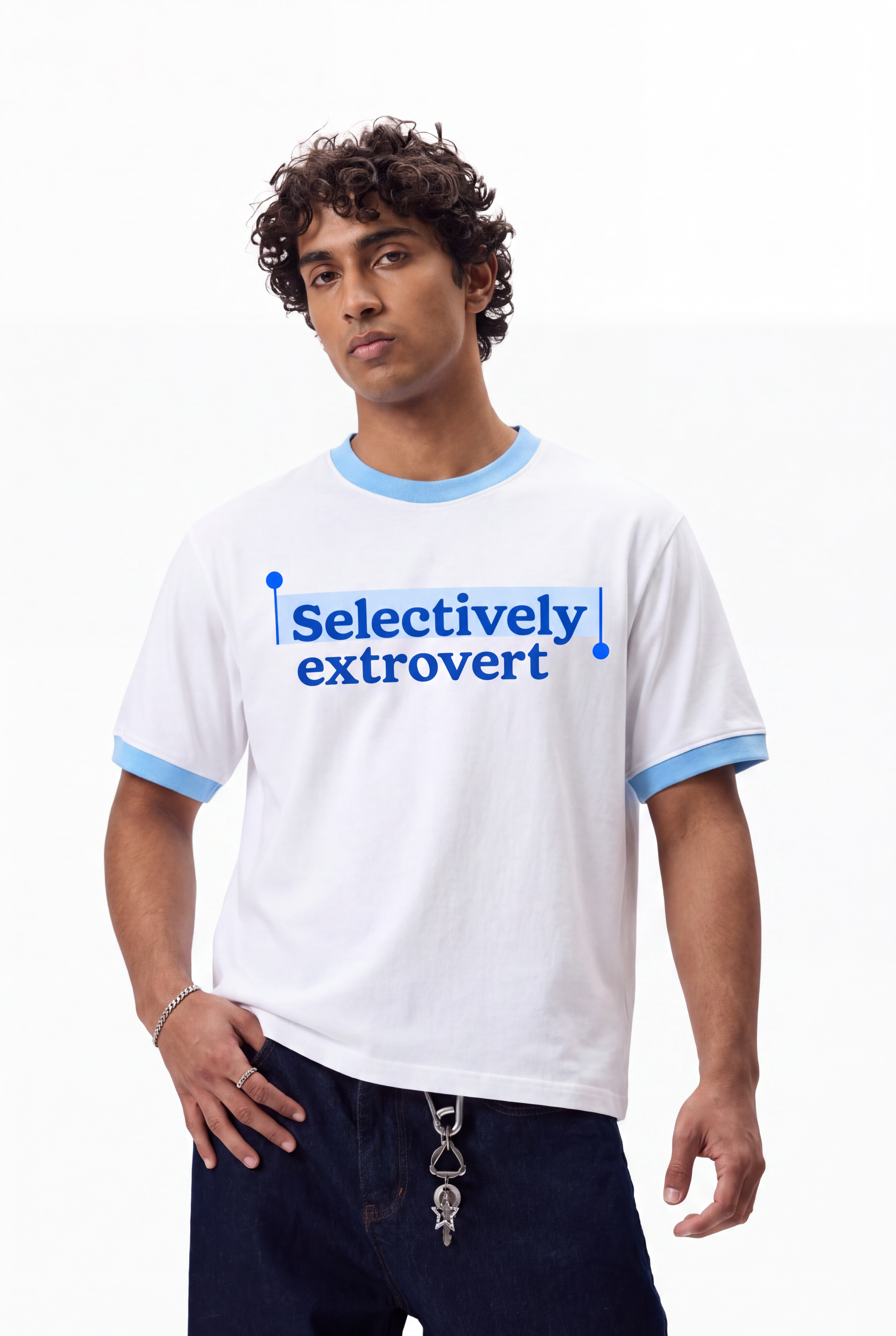 Selectively Extrovert ringer tee
