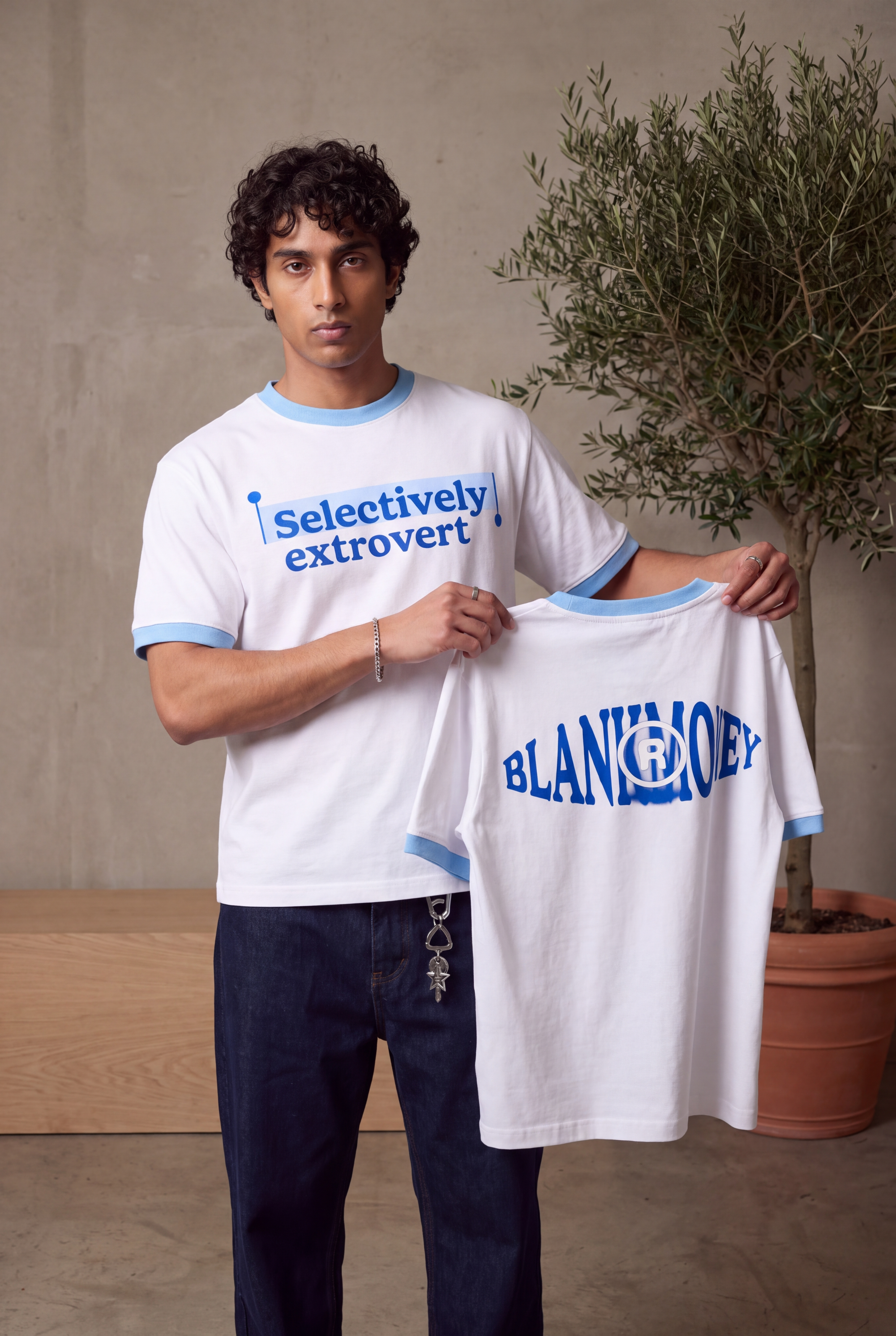 Selectively Extrovert ringer tee
