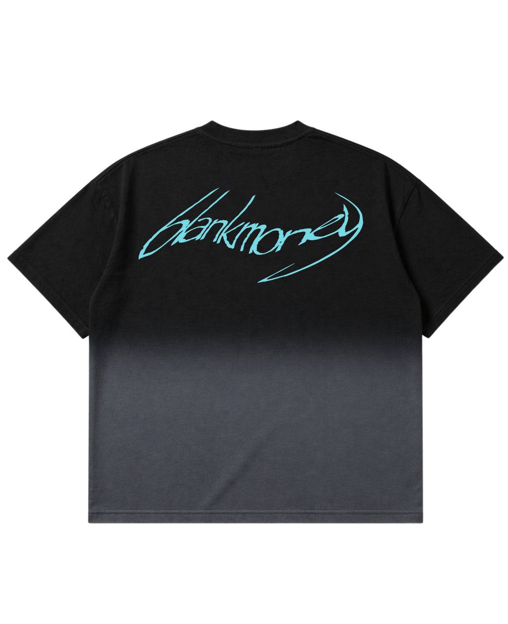 Black Ombré Wash Boxy Fit T-shirt Back Design