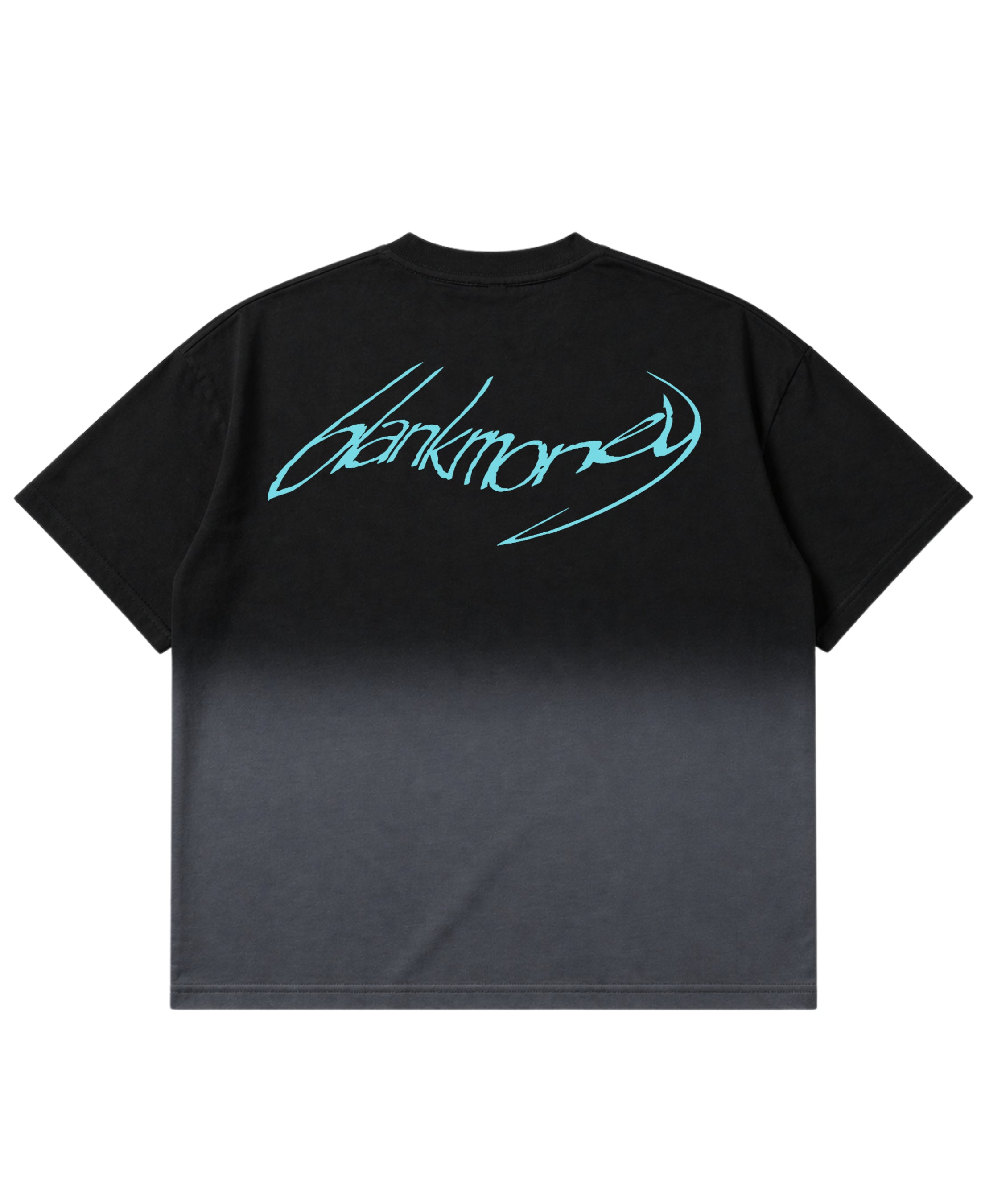 Black Ombré Wash Boxy Fit T-shirt Back Design