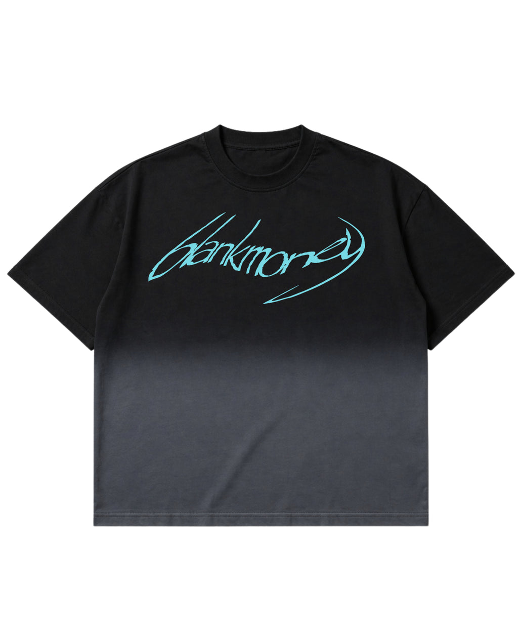 Black Ombré Wash Boxy Fit T-shirt Front Design