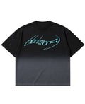 Black Ombré Wash Boxy Fit T-shirt Front Design